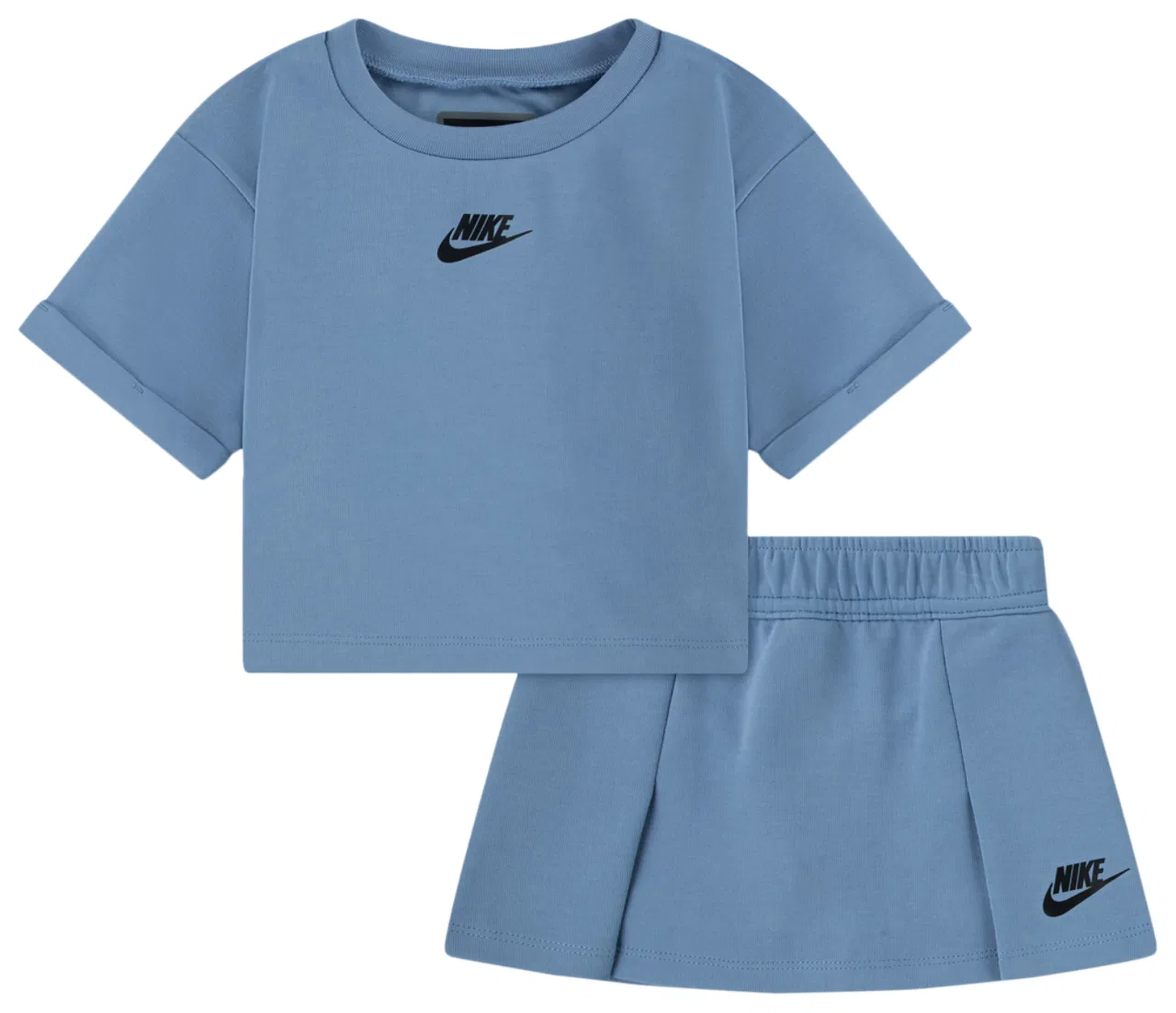 Детский комплект из толстовки и юбки Tech Fleece Nike, синий/черный
