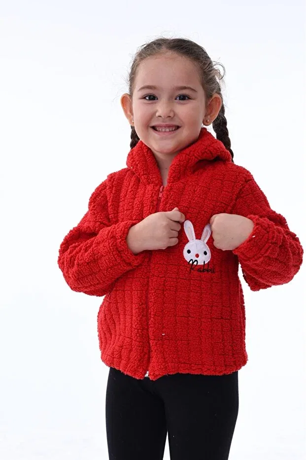 Детский кардиган с принтом Crocodile Patterned Aden Kids, Square Rabbit Red — фото 3