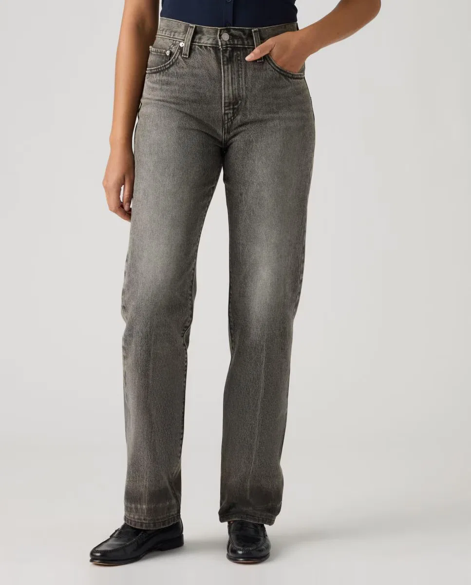 Женское прямые джинсы, Vaquero Recto Easy Dad Tiro Alto, Levi's, серый — фото 3