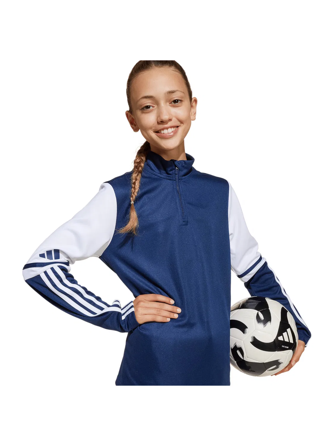 Спортивная толстовка Adidas Performance Squadra 25 темно-синего цвета — фото 4