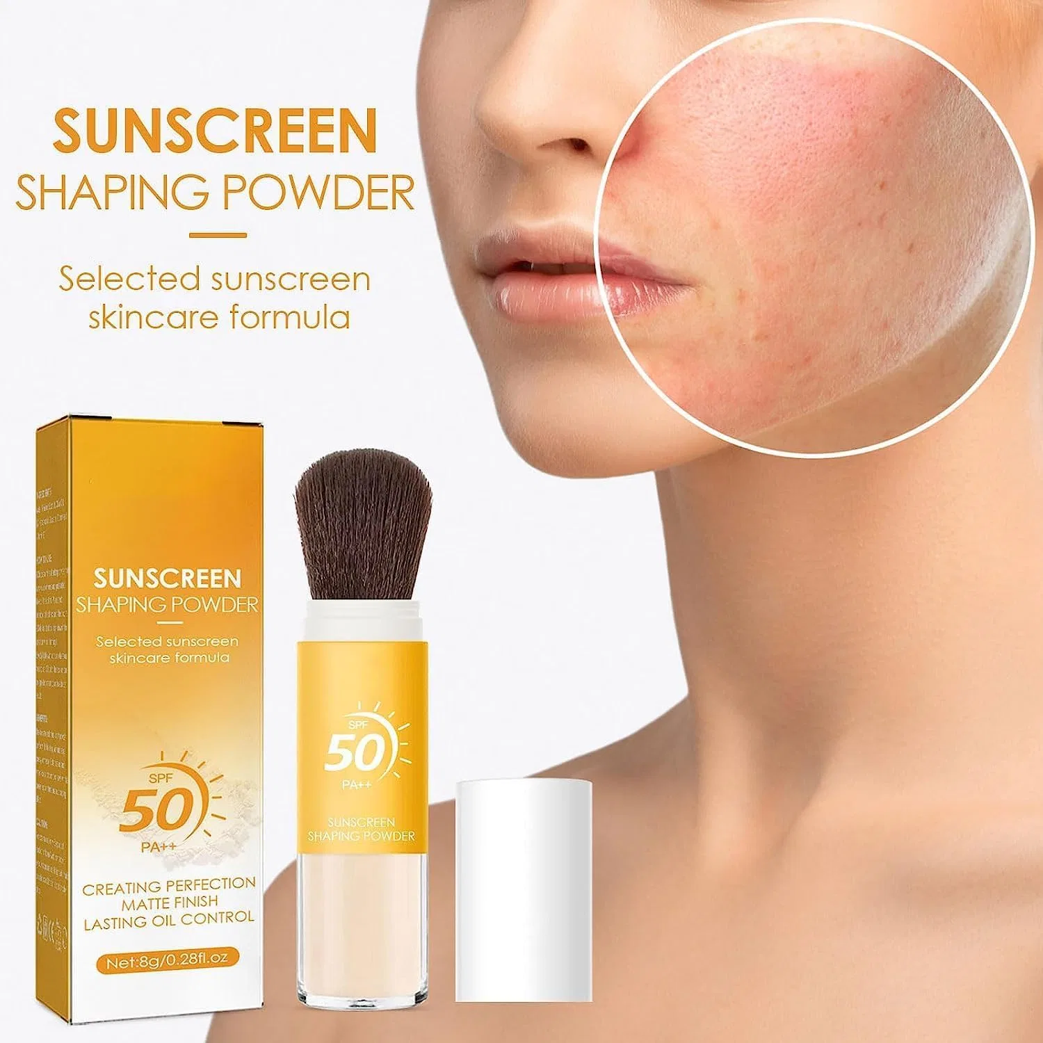 Минеральная пудра для фиксации макияжа SPF 50, Hualabo, 8 г, 1 шт — фото 4