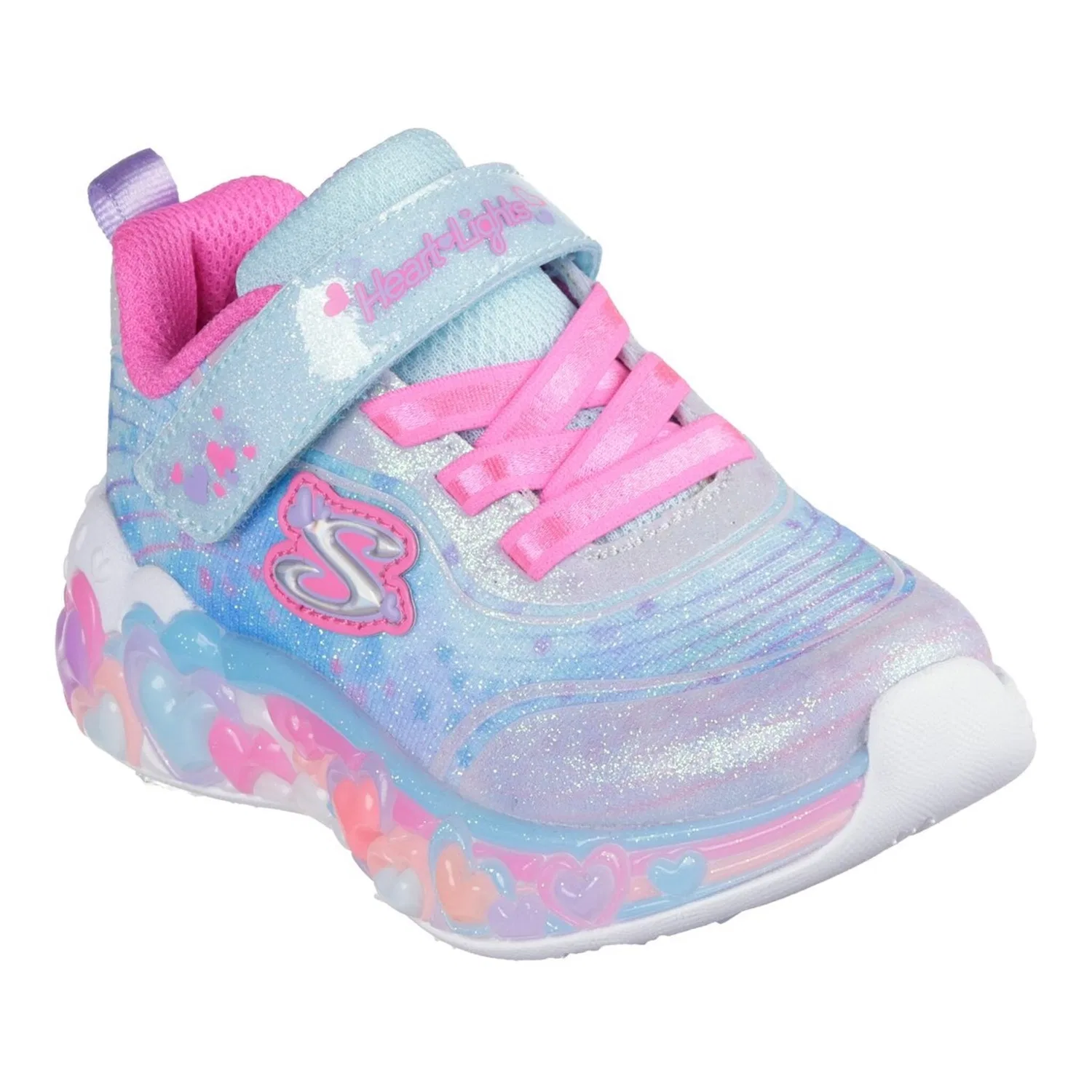 Детские кроссовки для первых шагов со светодиодами Skechers, Light Blue Multi