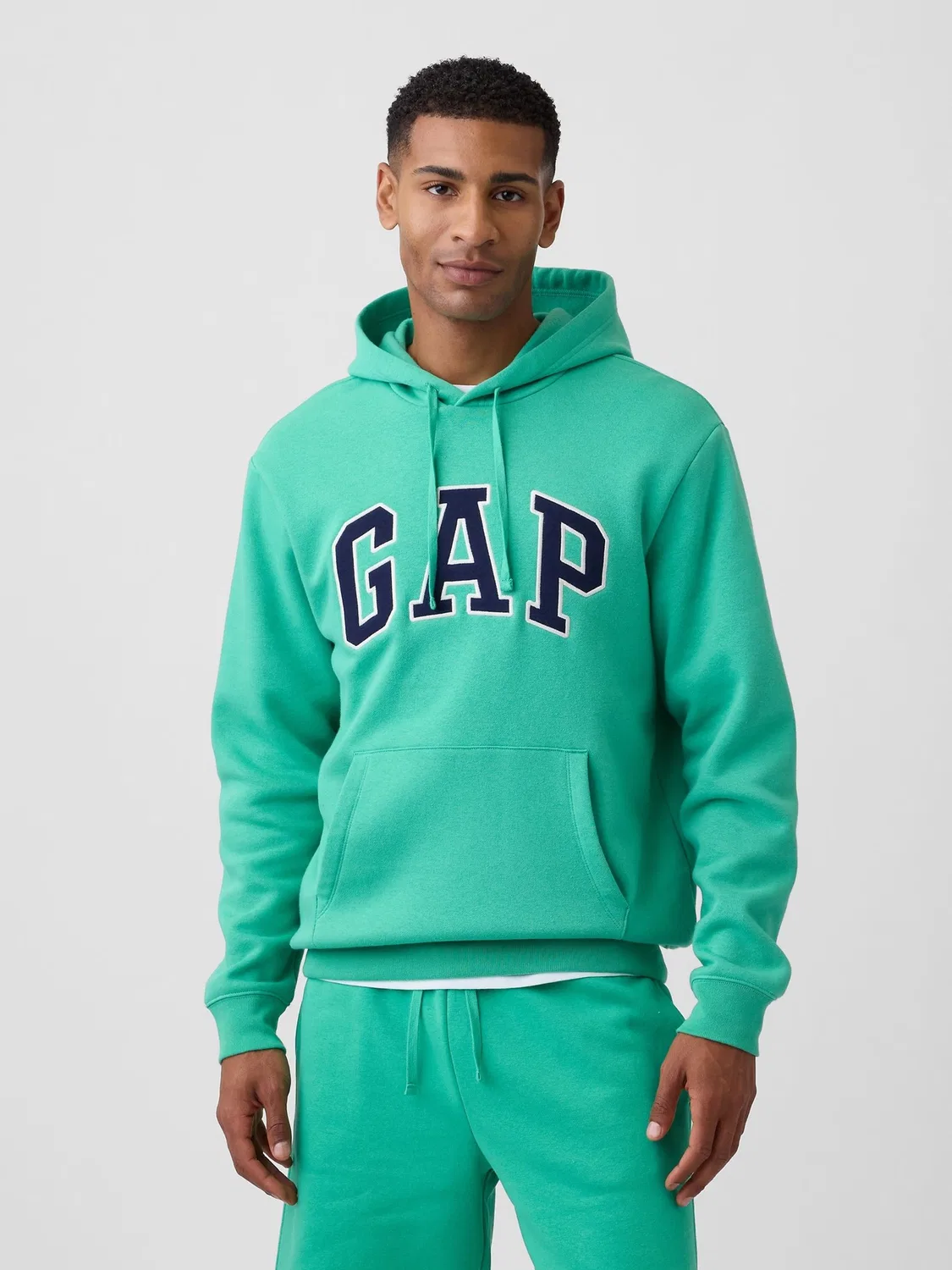 Худи, свободная посадка, Relaxed Logo Hoodie Gap, ярко-зеленый
