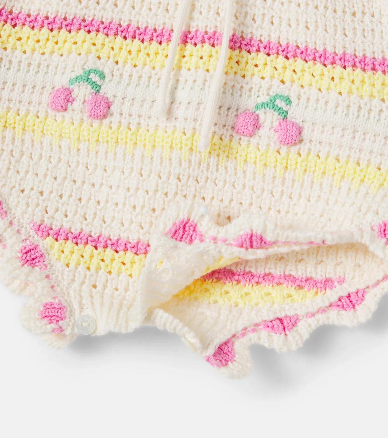 Комбинезон хлопковый с вязаной отделкой Paloma Bebe Organic, белый — фото 3