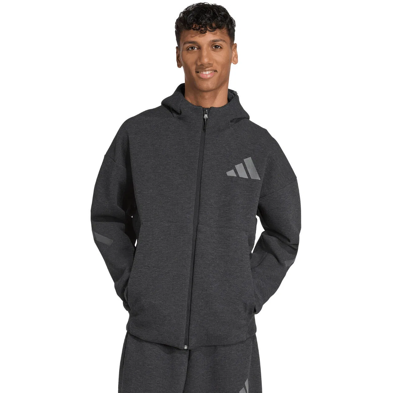 Мужской свитшот с капюшоном adidas Z.N.E. PR FZ, Grau / Schwarz