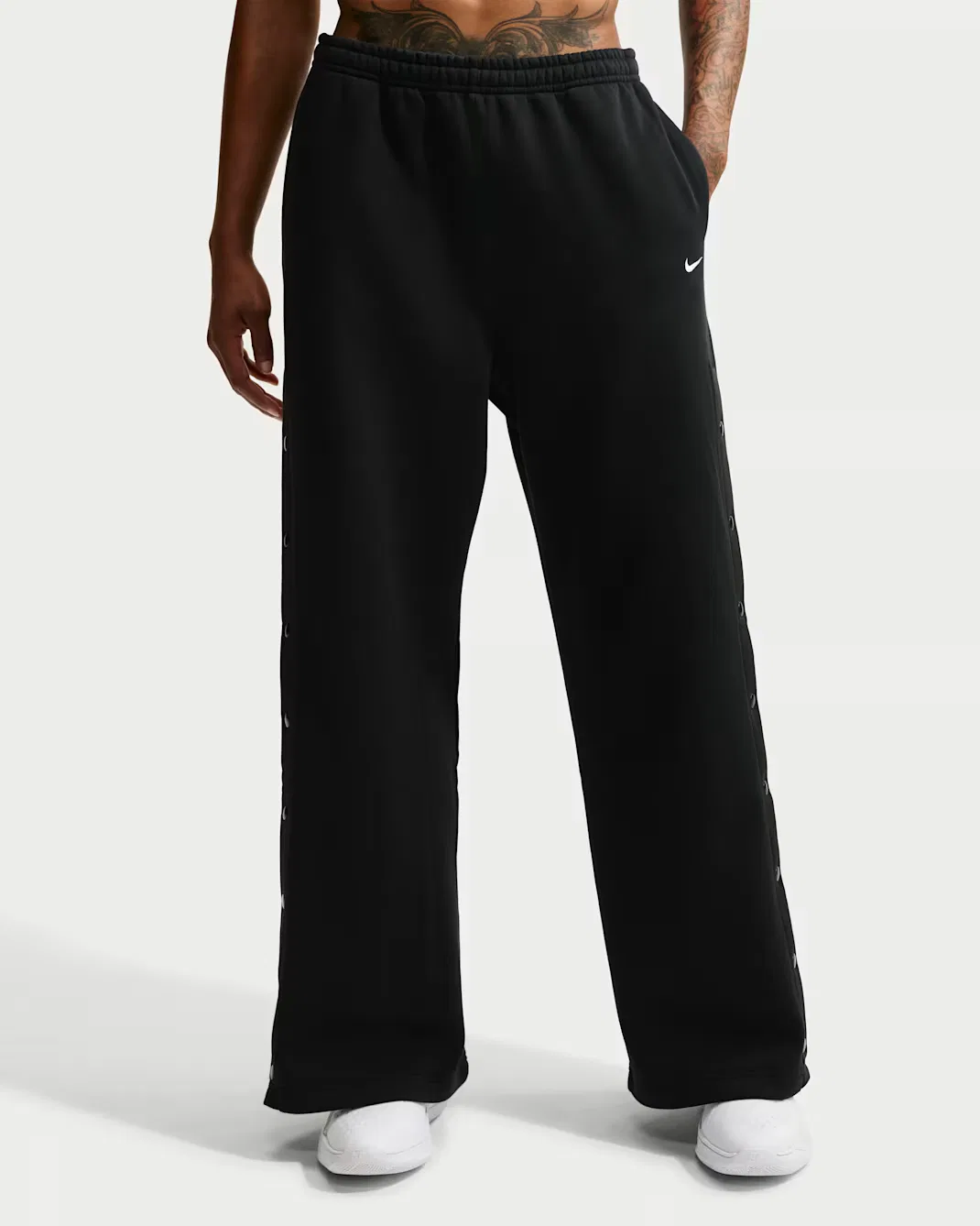 Женские баскетбольные брюки из флиса Therma-FIT с отрывными элементами Nike, Black/White — фото 2