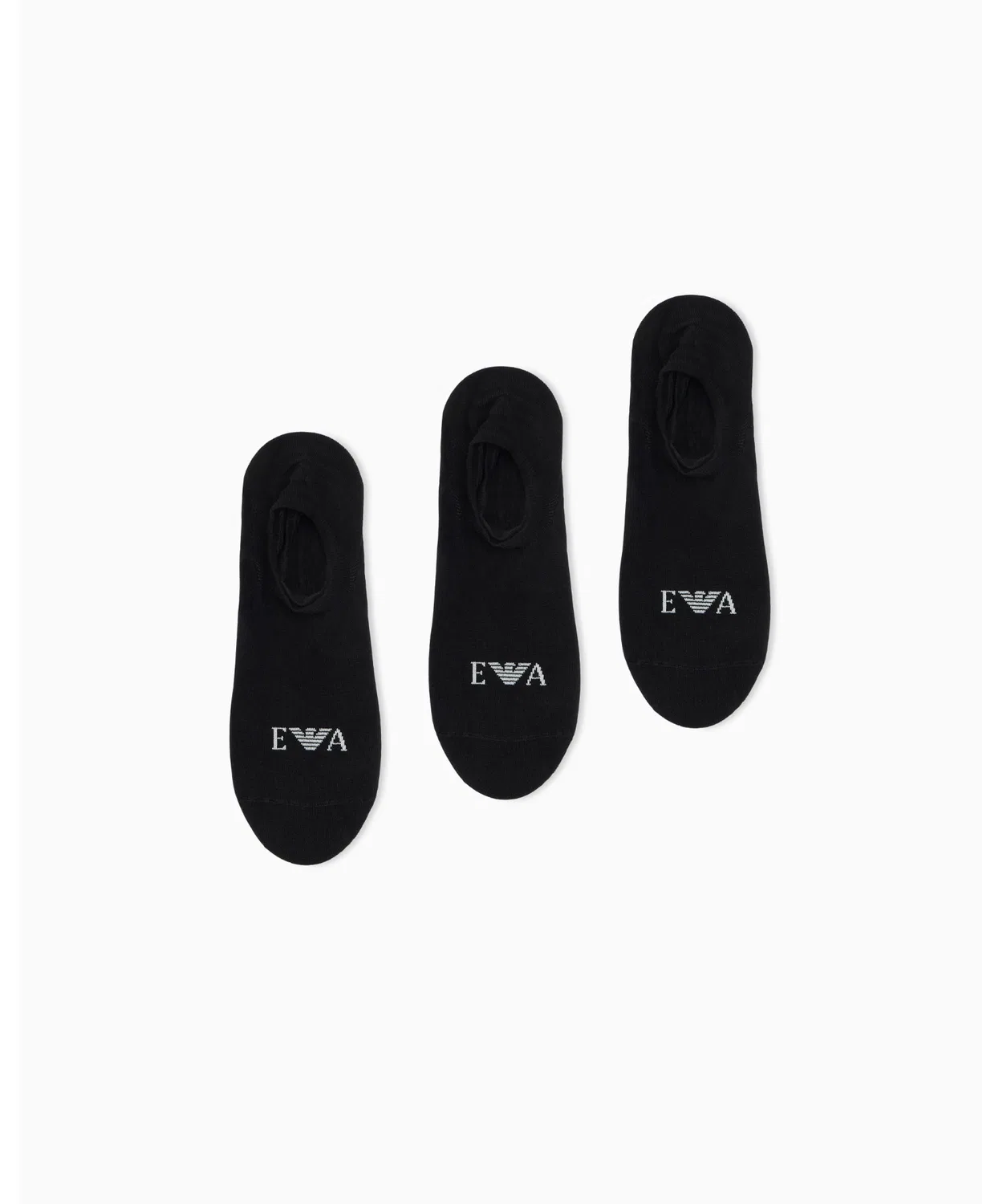 Мужские носки-следки с монограммой, набор из 3 пар EMPORIO ARMANI, Black