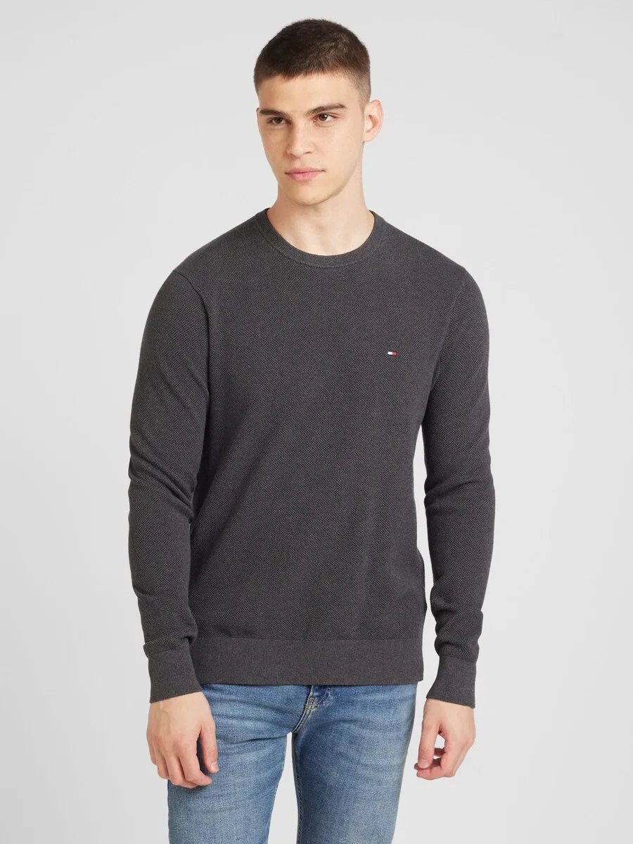 Свитер TOMMY HILFIGER 'Essential' темно-серого цвета — фото 2