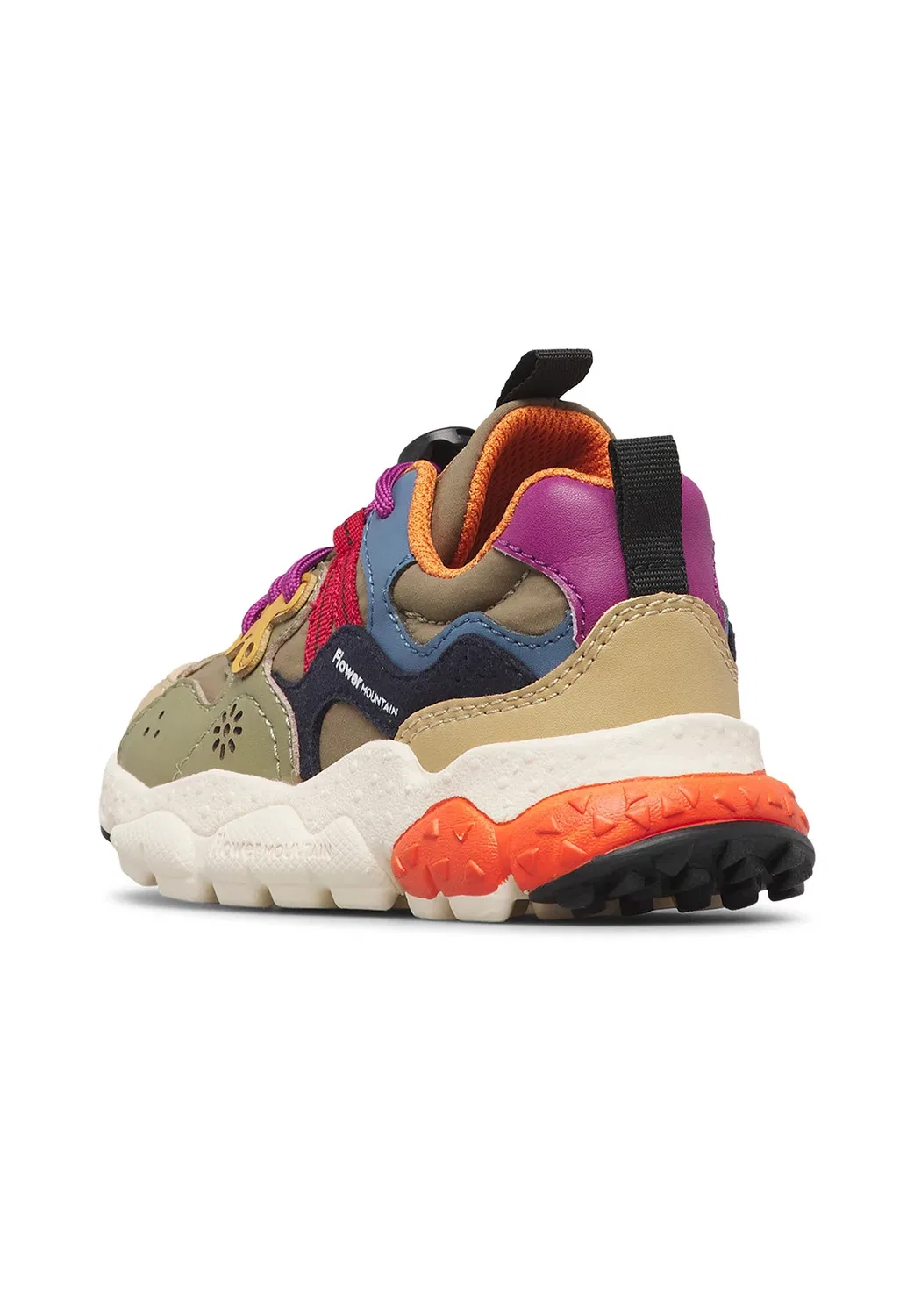 Кроссовки Jongens lage Yamano 3 Junior. - детская обувь Flower Mountain, Beige-Militärgrün-Marineblau — фото 4