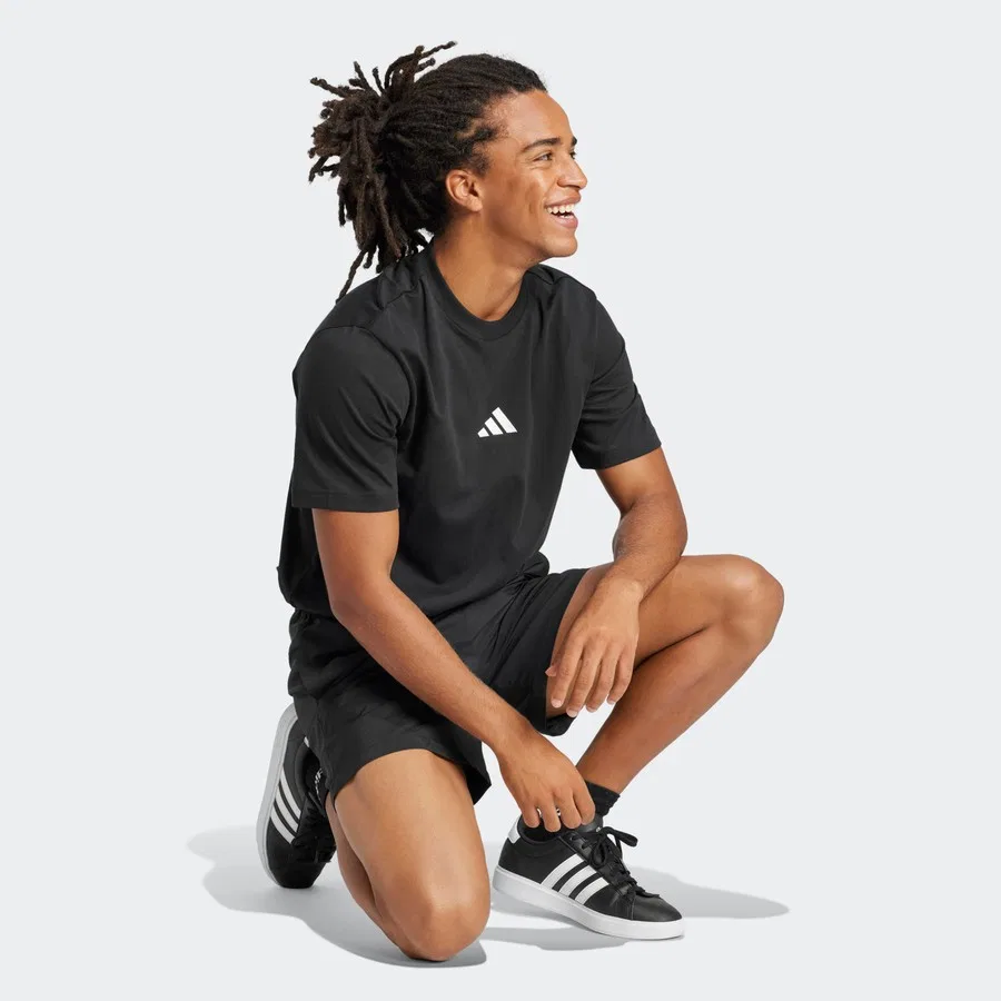 Мужская футболка с коротким рукавом adidas M Sl Sj T, Черный — фото 2
