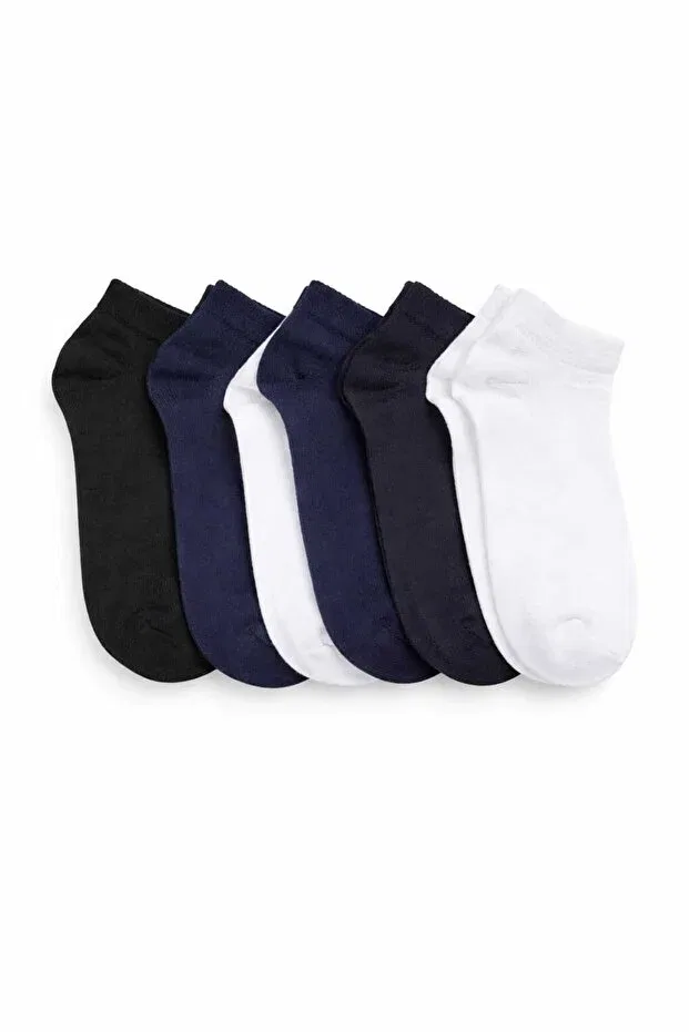 Детский комплект носочков-пинеток спортивных 6 пар Tina Atelier, Black-White-Navy Blue