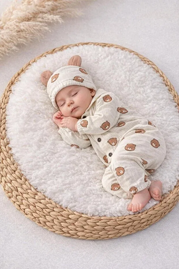 Детский комплект боди для мальчиков из муслина Bys Baby Fashion, Coffee With Milk