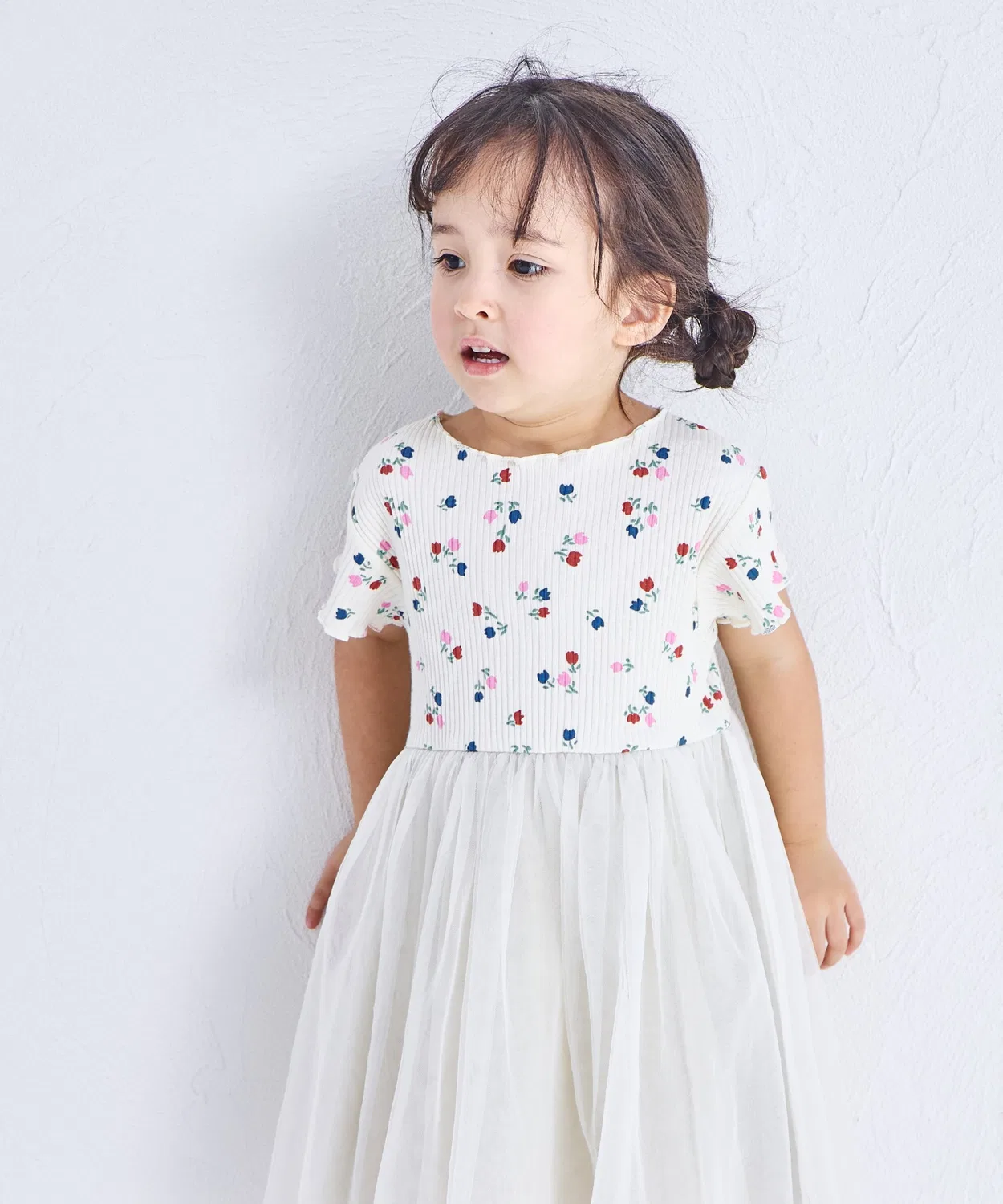 Детское платье с принтом, из хлопка, модель Tulle, pairmanon, White — фото 3