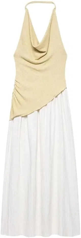 Женское платье макси с заплатками, off-shoulder, A-line, Black