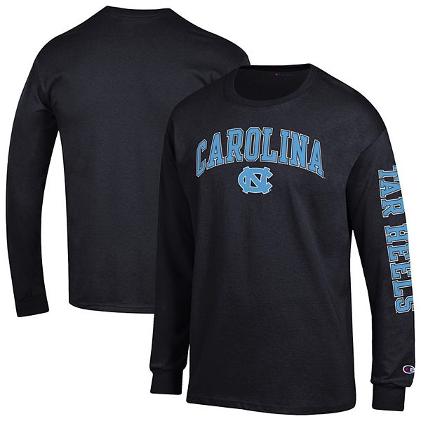 

Мужская черная футболка с длинным рукавом north carolina tar heels arch over logo 2-hit Champion