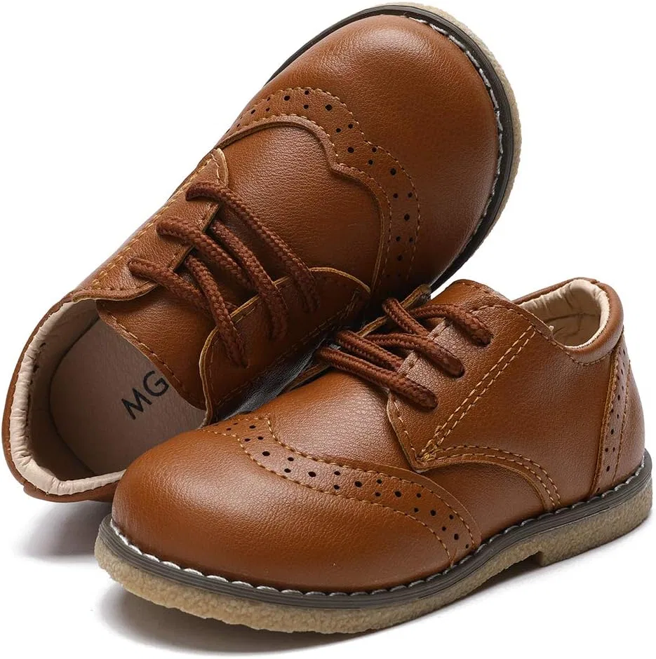 Детские оксфорды на шнуровке из PU-кожи Timatego, Brown — фото 4