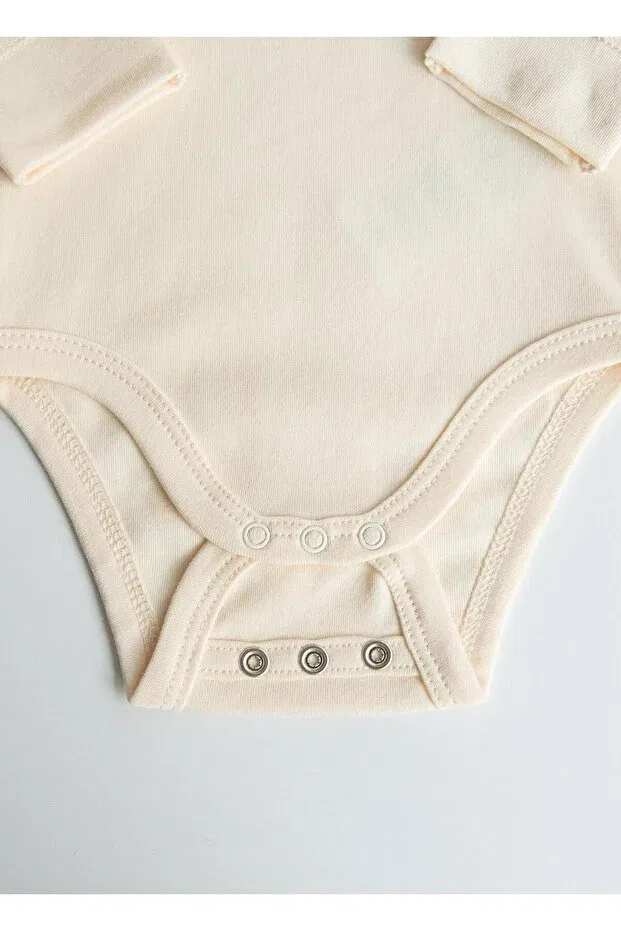 Детское боди с длинным рукавом Organic New Basic Long Sleeve Body Suit Kitikate, Natural — фото 3