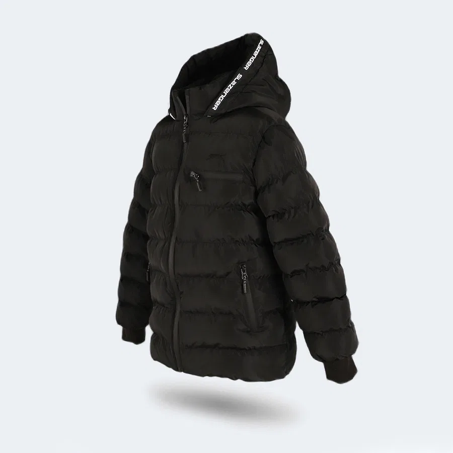 Детский пуховик с капюшоном и принтом CAPTAIN NEW Slazenger, Черный — фото 4