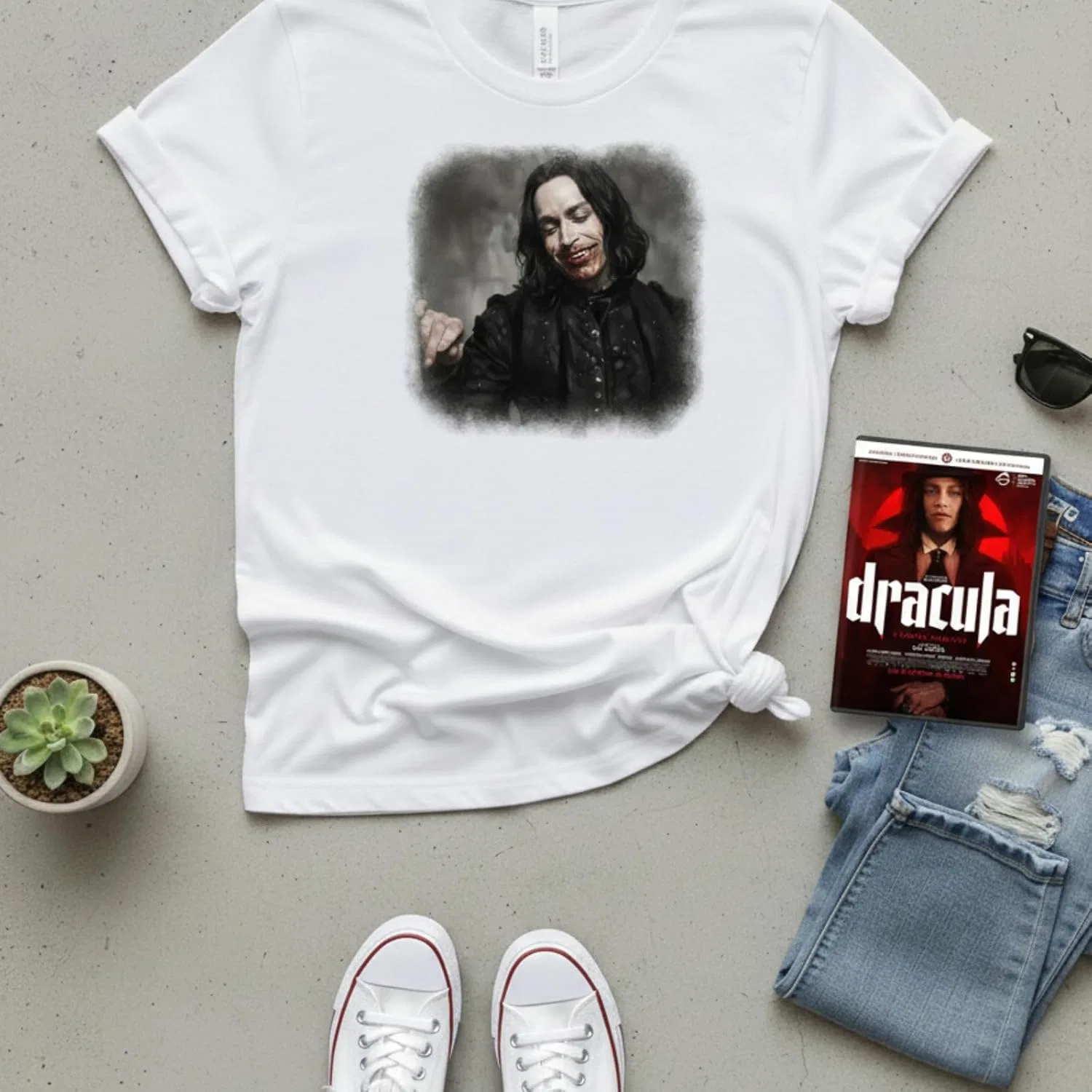 Мужская футболка с принтом Dracula A Love Tale Gildan 64000, Military Green — фото 2