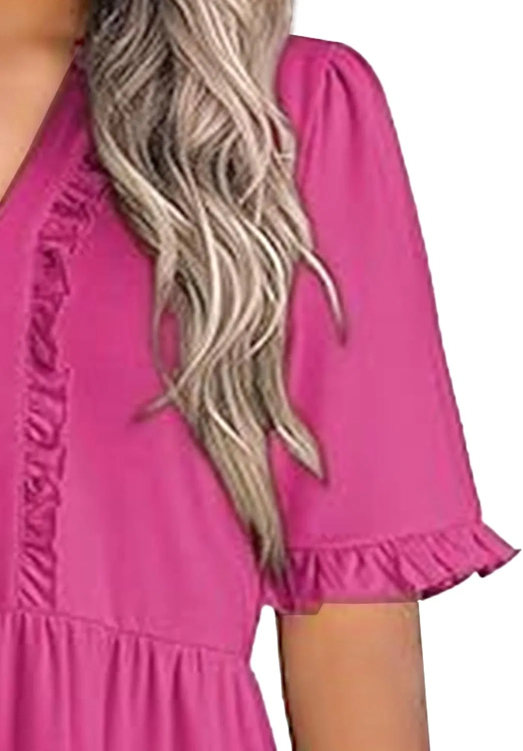 Женское повседневное платье мини A-силуэта, Hot Pink — фото 4
