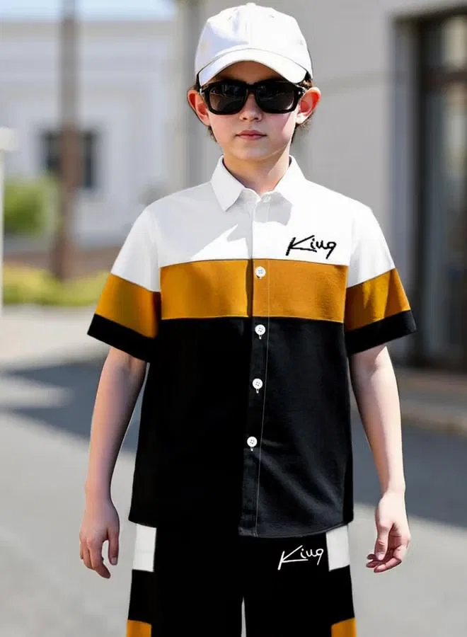 Комплект рубашка и шорты Teen Boys Color Block Take Two, мультиколор — фото 4