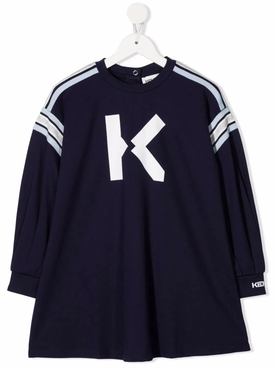 Платье с логотипом и круглым вырезом Kenzo, темно-синий