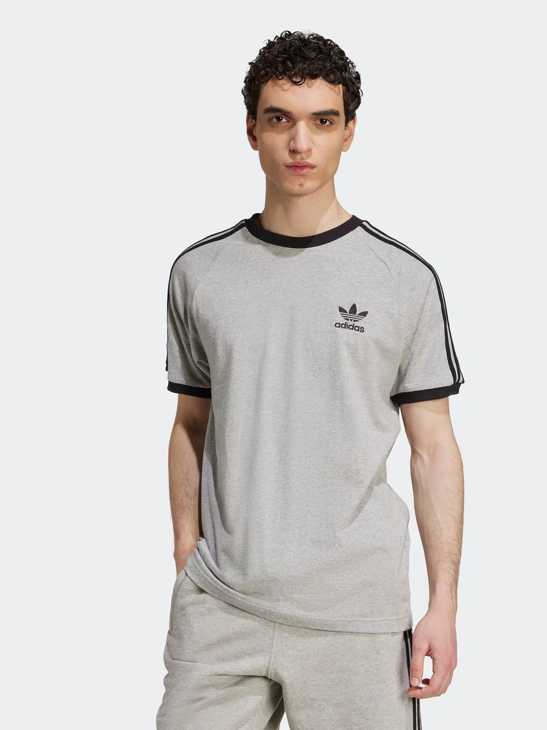 Футболка с логотипом Adidas Originals Adicolor Classics, светло-серая