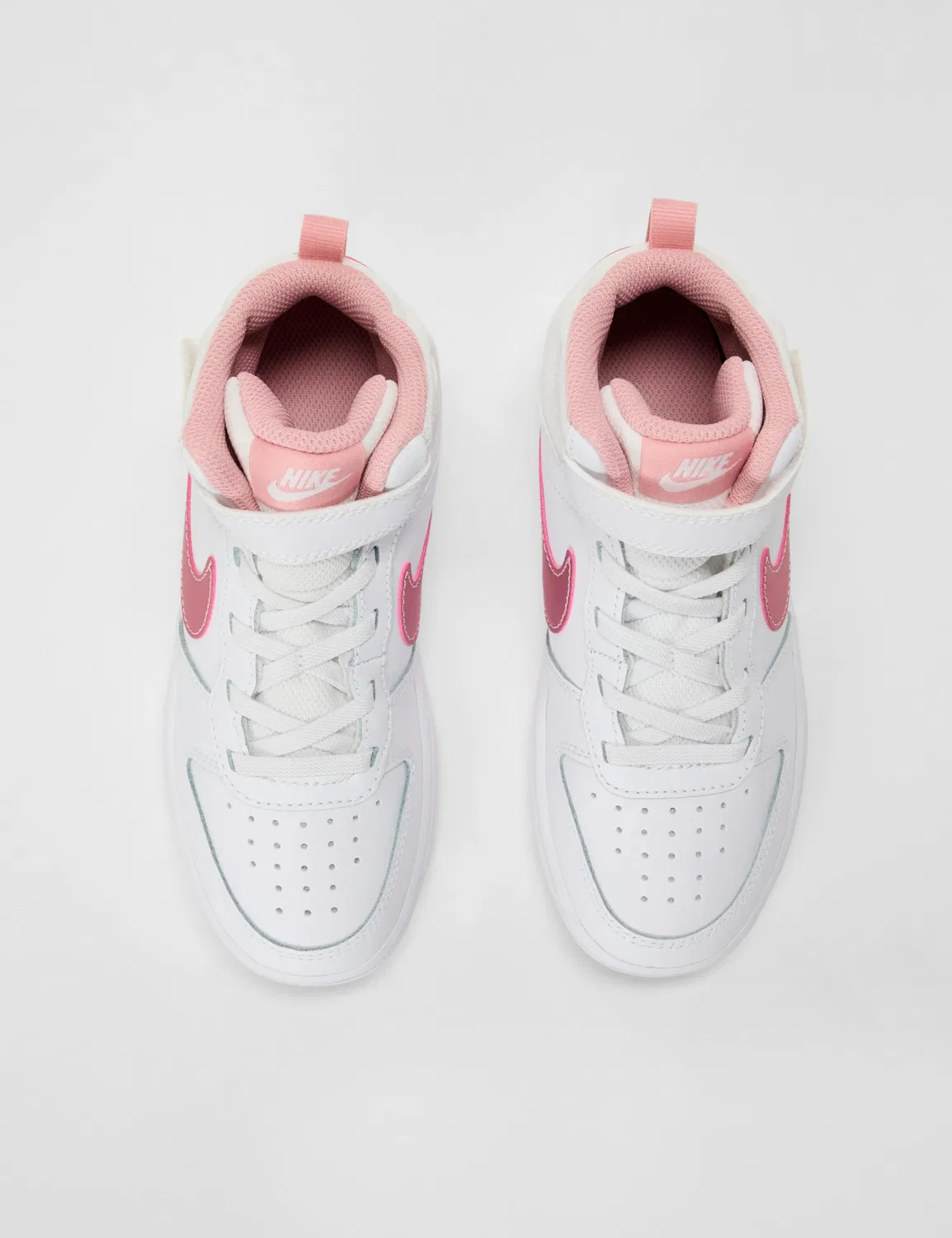 Детские кроссовки для мальчиков с высоким верхом NIKE Court Borough Mid 2, White Pink Glaze — фото 4