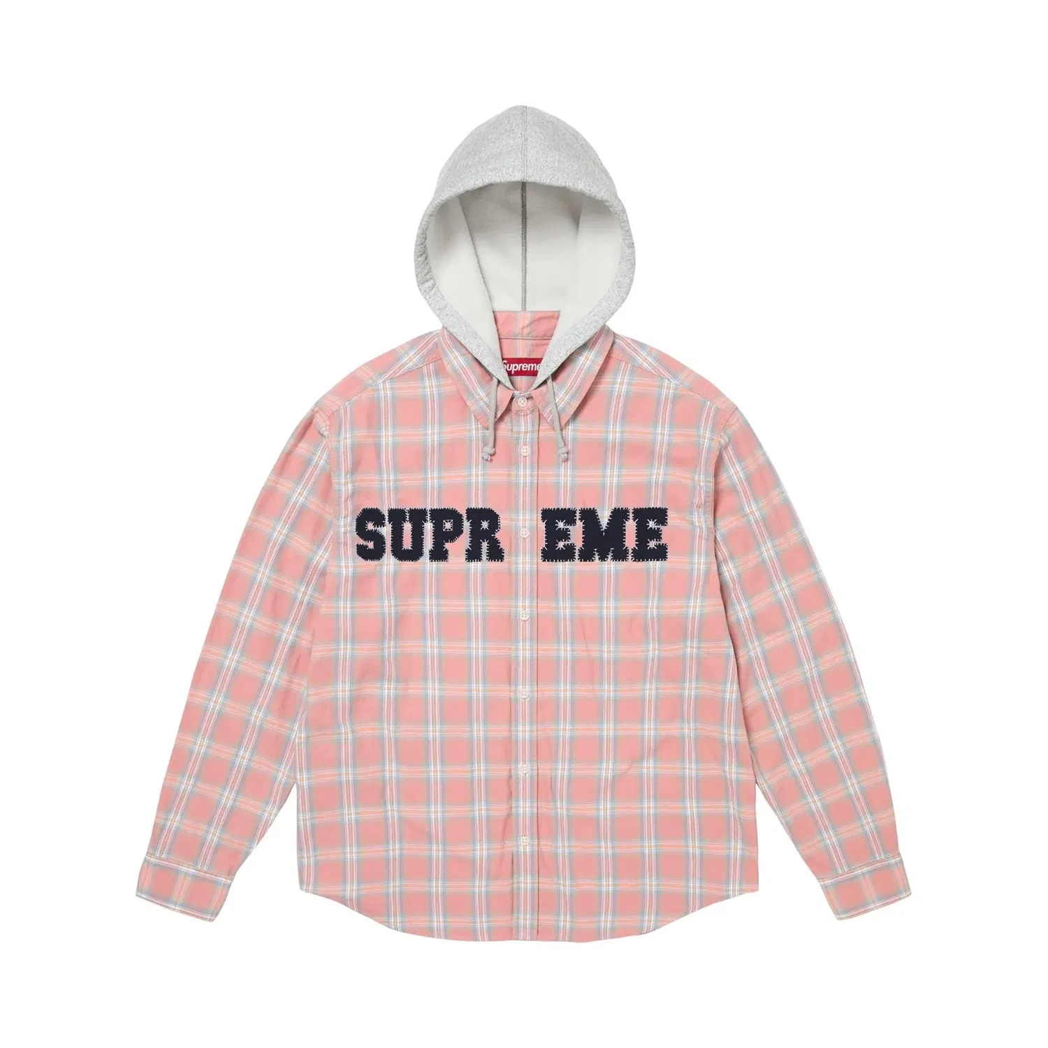 Рубашка с капюшоном с принтом Supreme, Pink