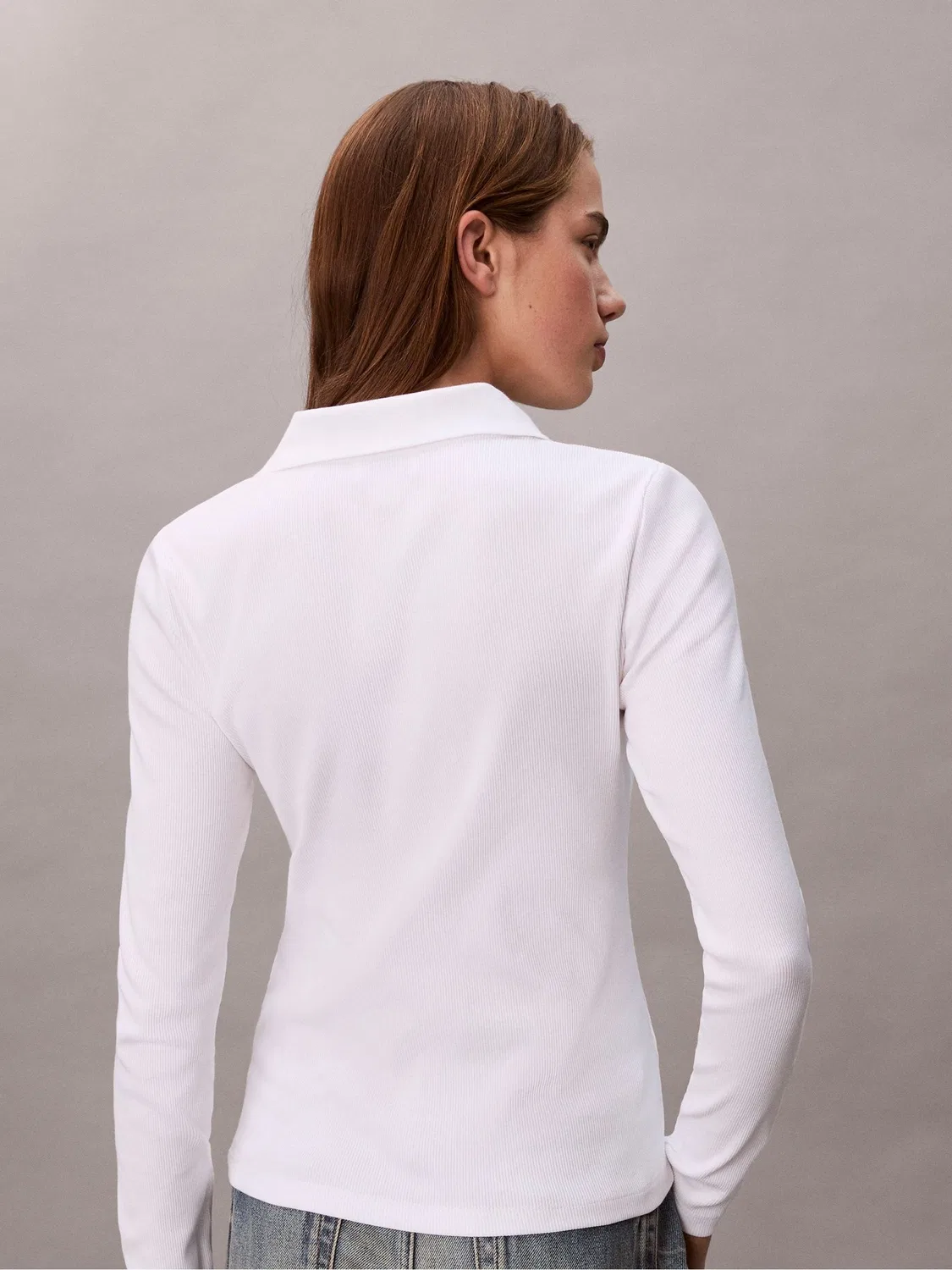 Топ Calvin Klein с воротником-стойкой, белый — фото 2