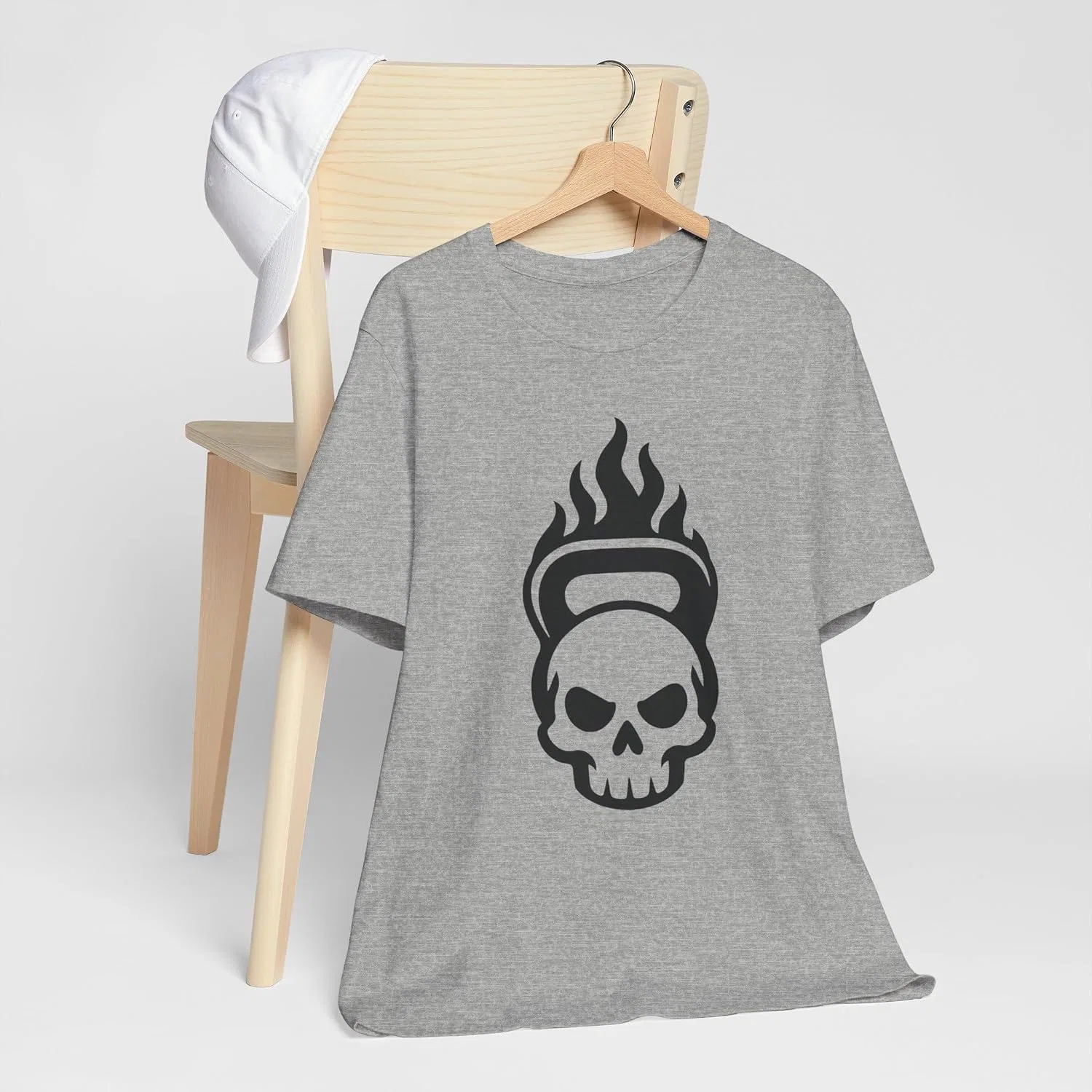 Мужская футболка с графическим принтом Regular Fit Bella+canvas 3001, Athletic Heather — фото 2