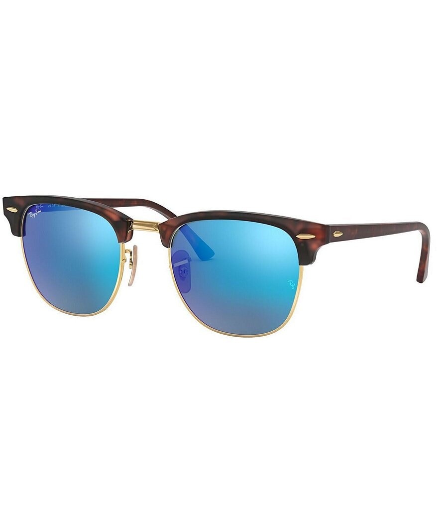

Зеркальные солнцезащитные очки Ray-Ban унисекс Clubmaster 0RB3016 51 мм, коричневый