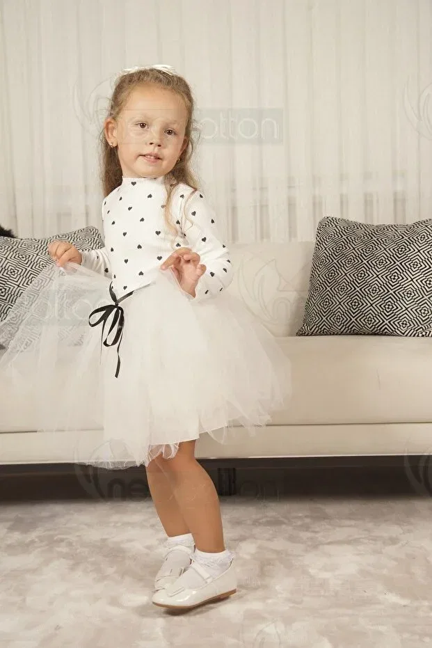 Детское платье для девочек с длинным рукавом Neocotton, White — фото 2