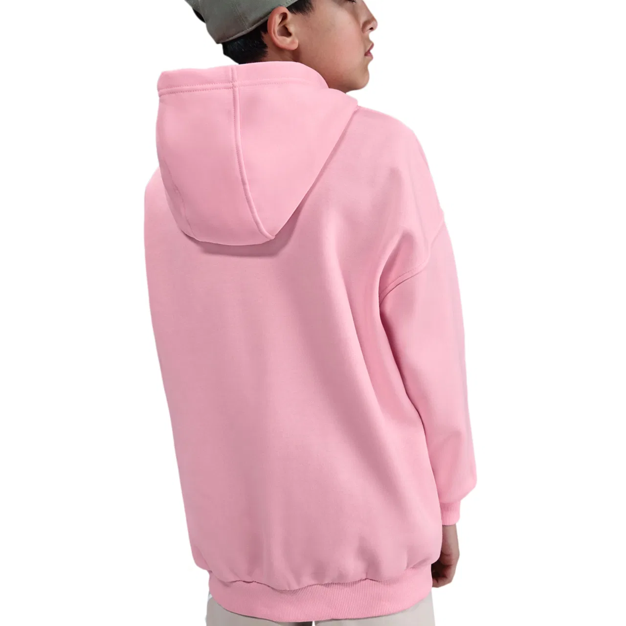Худи для девочек Club Fleece Oversized PO Nike, цвет Medium Soft Pink/Medium Soft Pink — фото 2