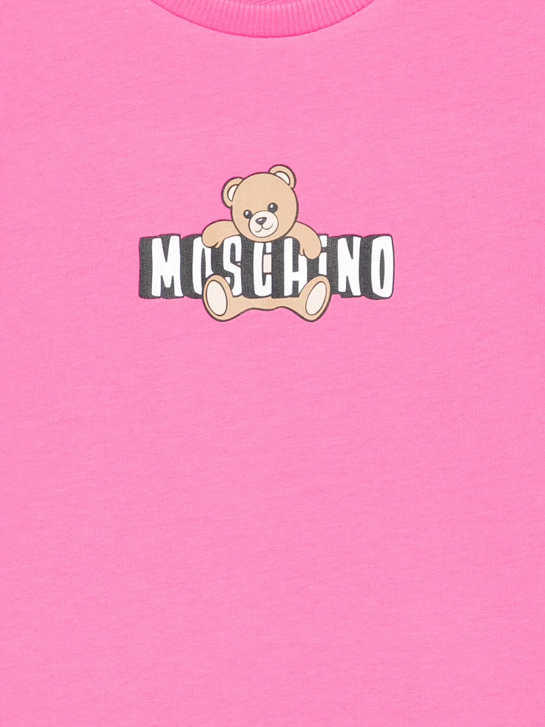 Розовое платье с рюшами и графическим принтом Moschino, розовый — фото 2