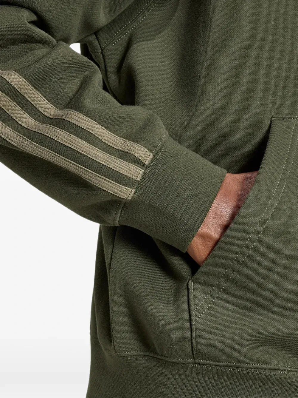 Толстовка на молнии с вышитым логотипом Adidas, зеленый — фото 4