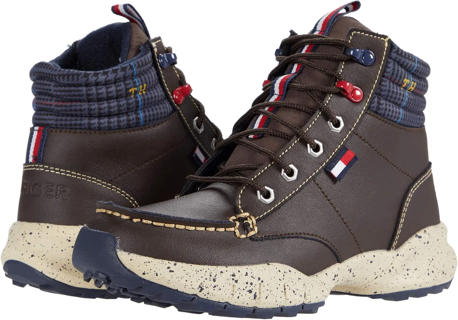 Детские ботинки для мальчиков Marcus Moc Toe Tommy Hilfiger, Chocolate/Navy Plaid