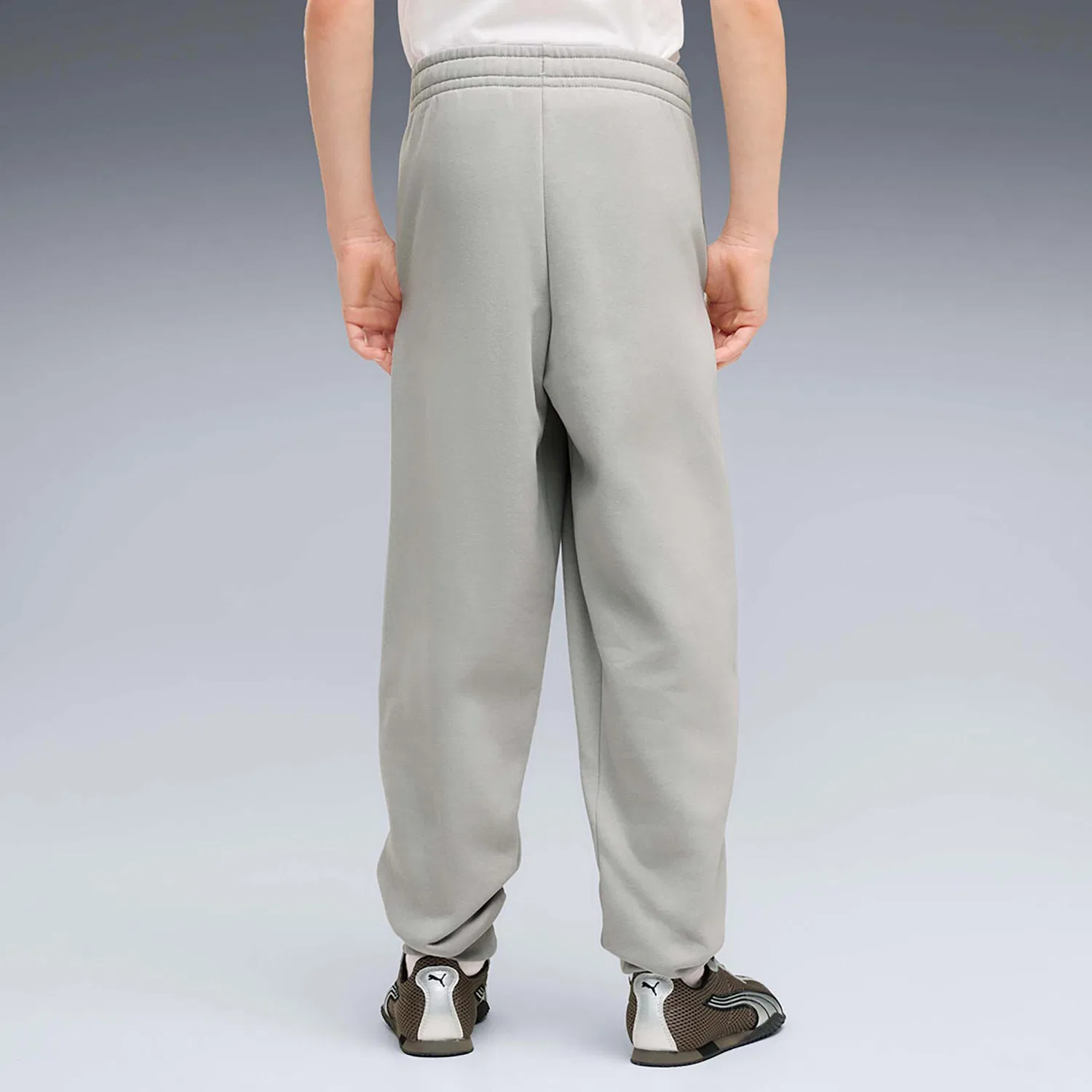 Детские спортивные штаны с принтом Puma Ess 2-Farbig Nr. 1 Logo Sweatpants Fl B, Puma, Grau — фото 3