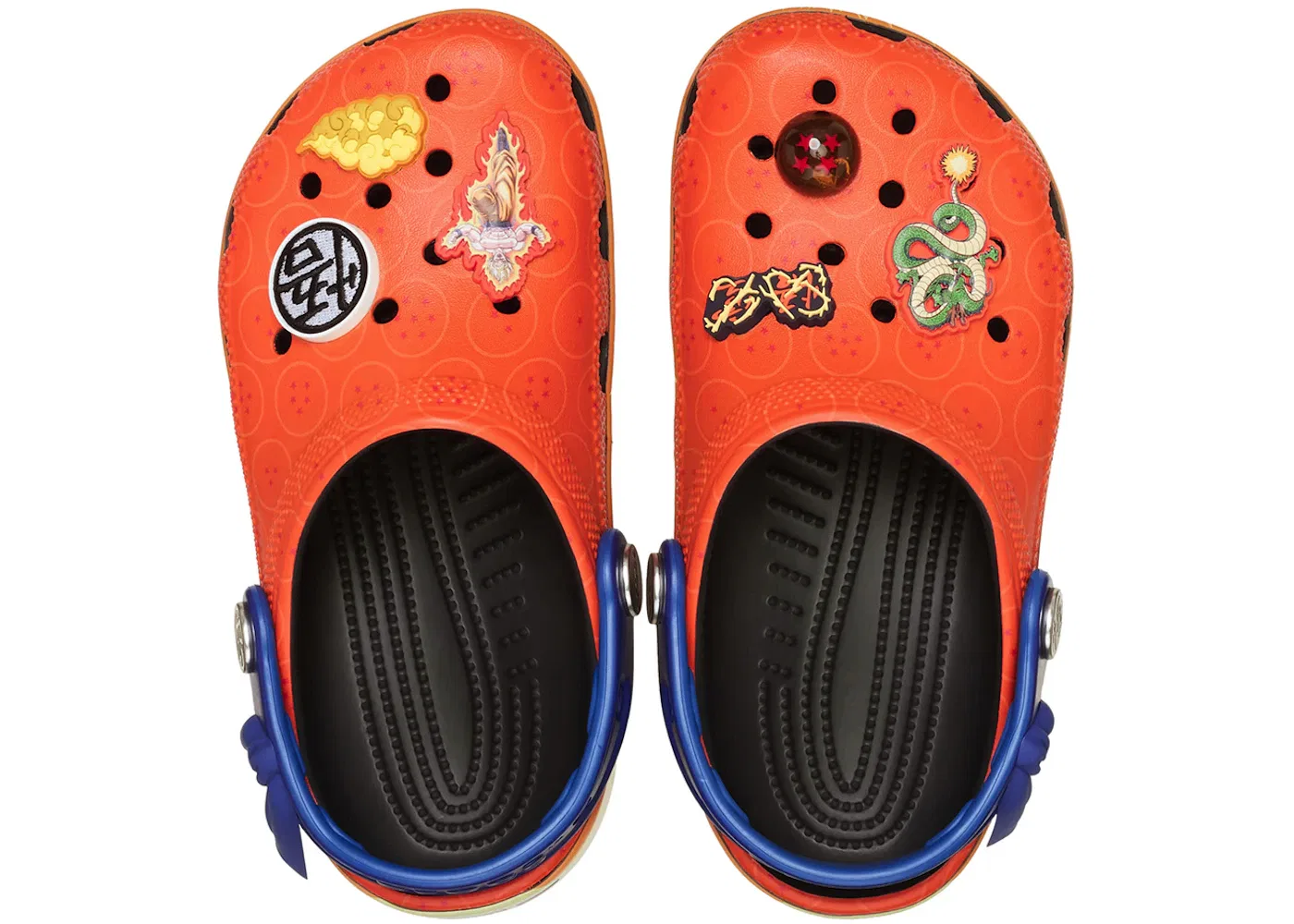 Детские клоги с принтом Dragon Ball Z Goku Crocs, Orange/Blue/Black — фото 2