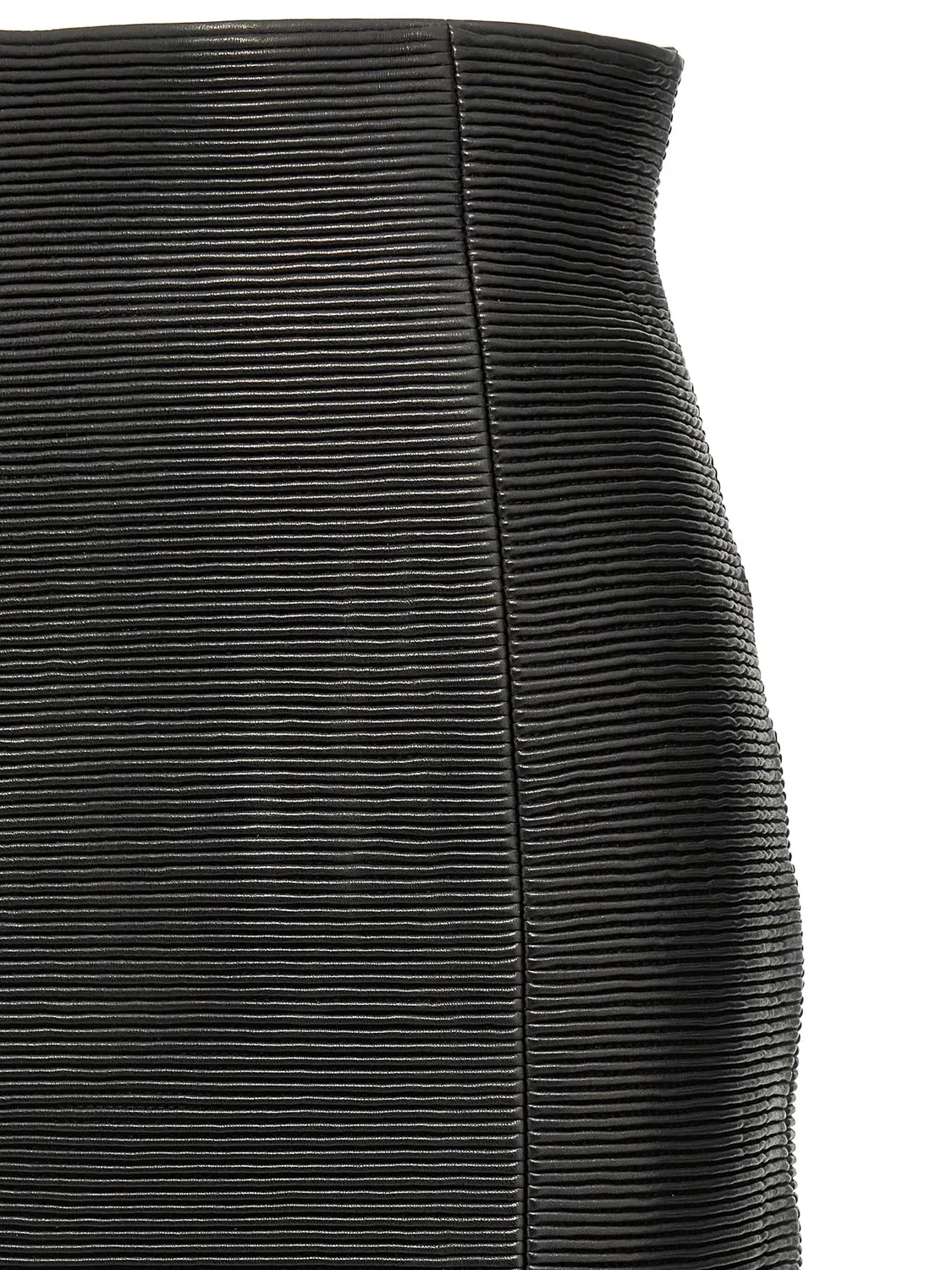 Кожаная юбка Balmain, черный — фото 3