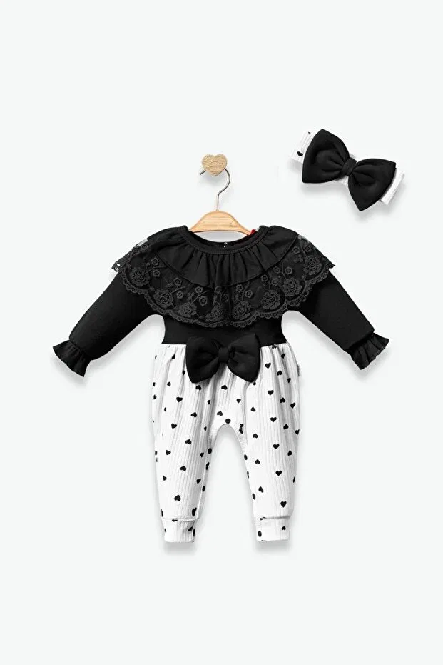 Детский комбинезон для девочек хлопковый комплект Minytrendy, Black — фото 2