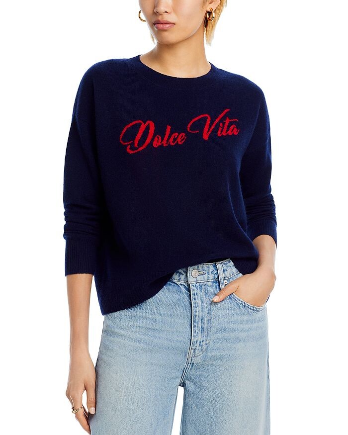 

Кашемировый свитер AQUA Dolce Vita с круглым вырезом, синий