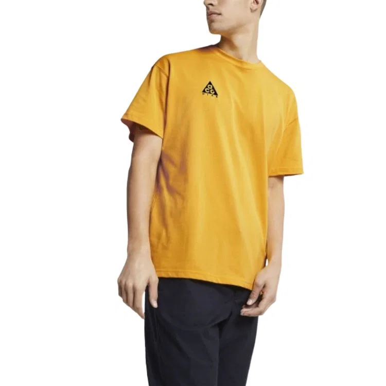 Мужская футболка с круглым вырезом Yellow Black Nike