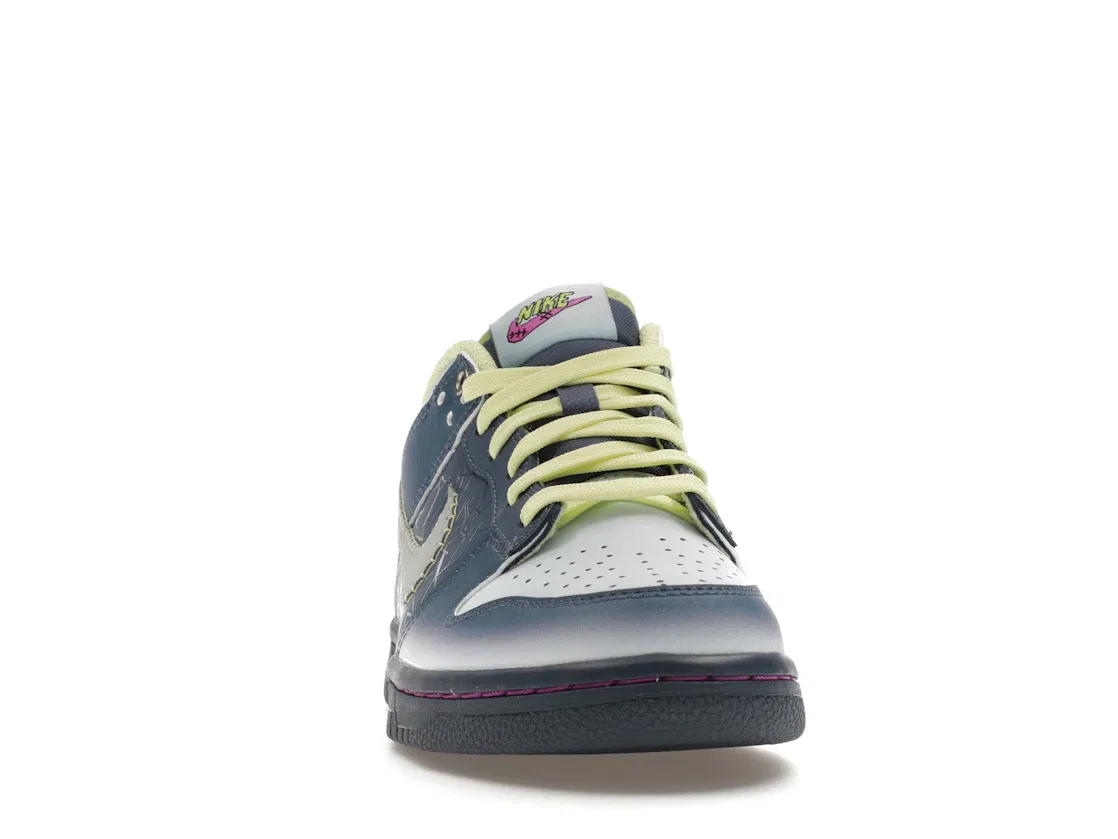 Детские кроссовки Lifestyle с принтом Nike Dunk Low Nike, Diffused Blue/Blue Tint-Luminous Green — фото 2
