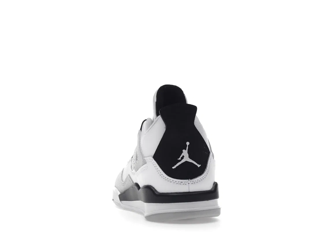 Детские кроссовки Lifestyle с сетчатыми вставками Jordan 4 Retro, White/Black-Neutral Grey — фото 4
