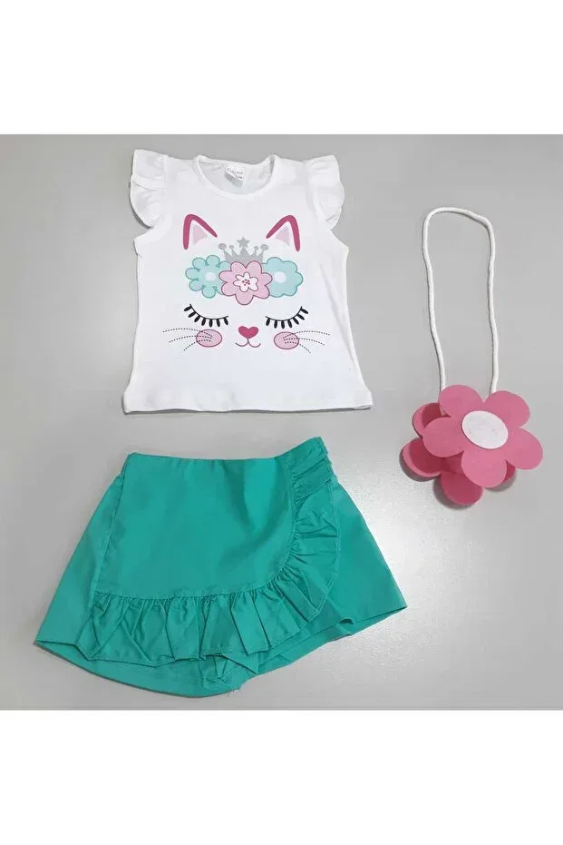 Детский комплект для девочек с графическим принтом Sönmez Baby, Turquoise