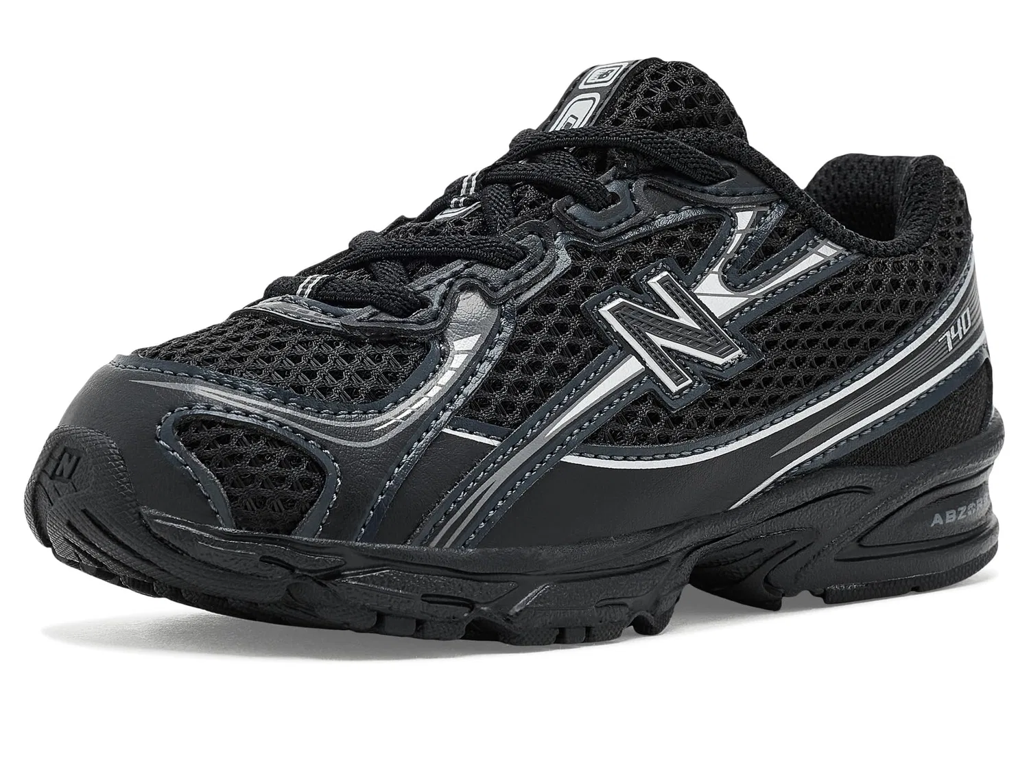 Кроссовки 740 Bungee Lace (для младенцев и малышей) New Balance Kids, Black/Silver Metallic