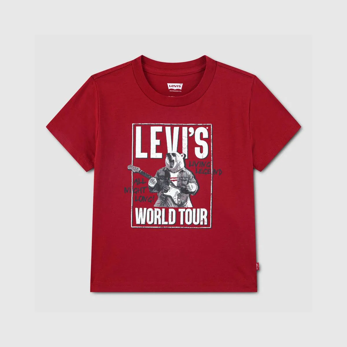 Футболка с изображением полярного медведя для мальчиков 2-4 лет Levi's, Emboldened - Red