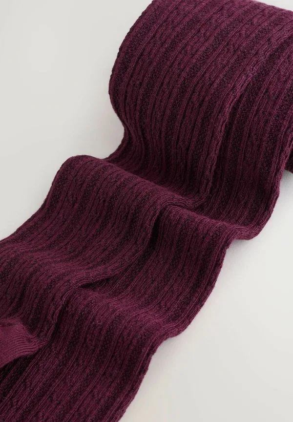 Колготки хлопковые Cable Next, burgundy red, красный/бордовый — фото 3
