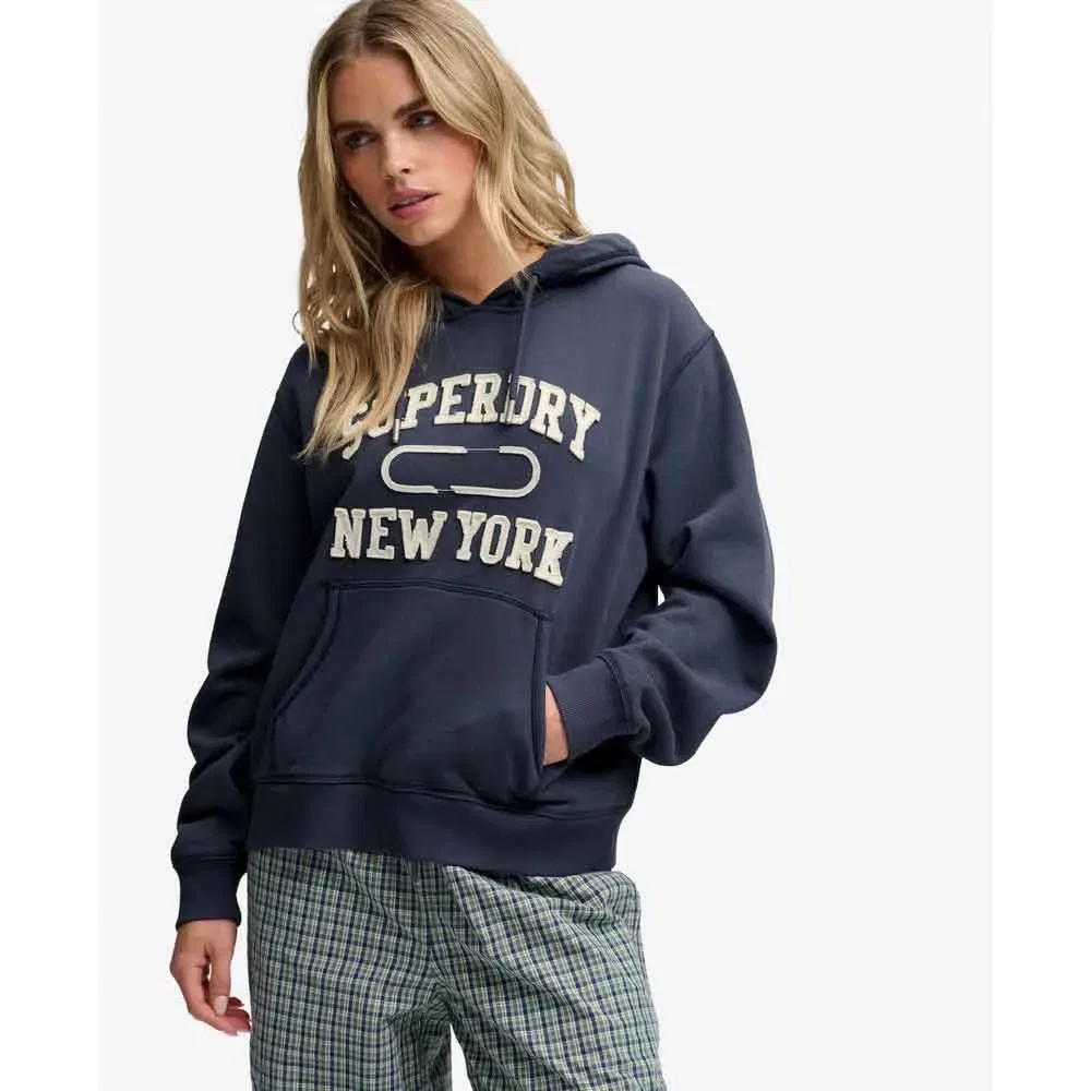 Женский укороченный худи с принтом Athletic Essentials Applique Superdry, Blue — фото 4